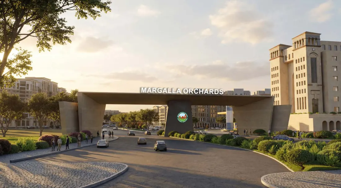 Main entrance gateway to Margalla Orchards, Islamabad